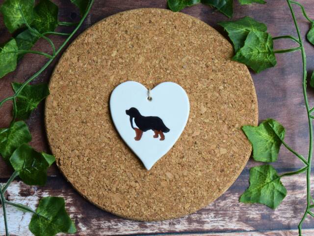 Bernese Mountain Dog, Christmas Tree Decoration, Handmade Ceramic Xmas Gift, Gift For Lover, Present Dog - image 1