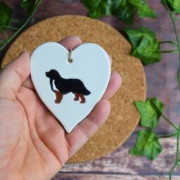 Bernese Mountain Dog, Christmas Tree Decoration, Handmade Ceramic Xmas Gift, Gift For Lover, Present Dog - thumbnail 2