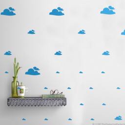 Cloud Wall Decals Nursery & Kids Room Decor - Set Of 56 - thumbnail 2