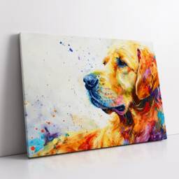 Colorful Golden Retriever Abstract Modern Oil Painting Wall Art Framed Canvas Poster Print Home Kitchen Office Room Decor Dog Gift Ideas - thumbnail 2