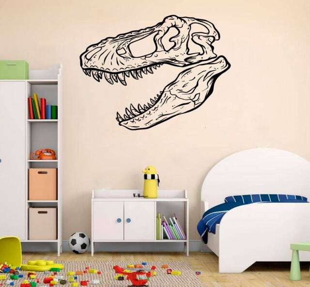 Dinosaur Skull Wall Decal Nursery Decor, Kids Room Art 4217 - image 1