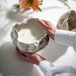 Handmade Ceramic Candle - Unique Sculptural Design Candle- Home Decor Vessel- Wedding Gift Ikebana Vase - thumbnail 2