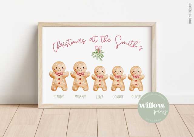 Personalised Christmas Family Print - Print Gift Xmas - image 1