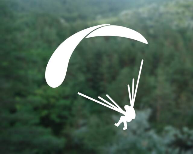 Paraglider Vinyl Decal, Adventure Sport Sticker, Skydiving Wall Art - image 1