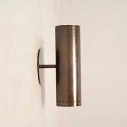 Modern Brass Wall Sconce, Mid Century Curved Light Fixture, Minimalist Hallway Lamp - thumbnail 3