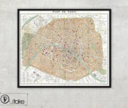 Old Map Of Paris - Plan De - 1892 Framed Print, 047 - thumbnail 1