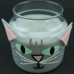 Hand-Painted Cat Face Soy Candle - Unique Scented Lover Gift - thumbnail 2