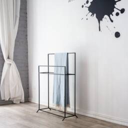 Clothes Rack // Hanger For Towels Skinny Minimalist Display Blankets - thumbnail 2