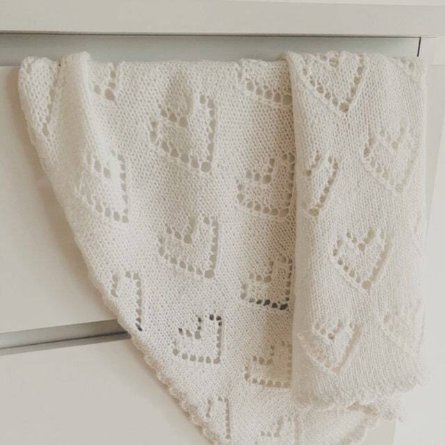 Hand Knitted Wool Baby Blanket, Rug - image 1