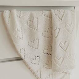 Hand Knitted Wool Baby Blanket, Rug - thumbnail 1