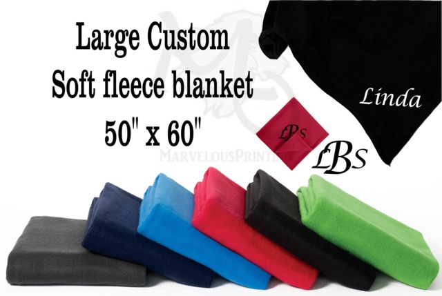 Personalized Large Soft Fleece Throw Blanket - Stadium Blanket Movie Camping School Events - image 1