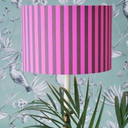 Handmade Pink Striped Drum Lampshade Table Or Ceiling Light - thumbnail 2