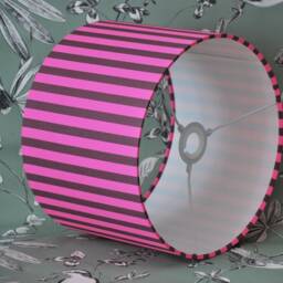 Handmade Pink Striped Drum Lampshade Table Or Ceiling Light - thumbnail 3