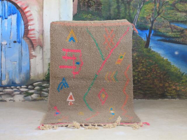 Authentic Moroccan Rug, Custom Fabulous Boujad Azilal Rug, Abstract Multicolored Carpet, Handmade Bohemian Rug - image 1