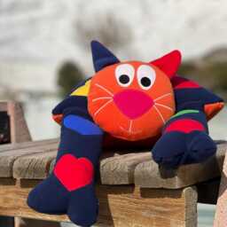 Handmade Cat Pillow - Soft Cuddly & Toy Perfect Mother's Day For Lovers Cat Shape - thumbnail 2