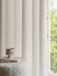 Fofung Linen Blend Sheer Curtain, Textured Natural Curtain With Abstract Stripes, Custom Panel, For Livingroom Bedroom, 1Pc - thumbnail 1