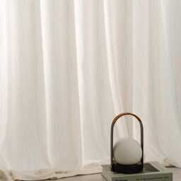 Fofung Linen Blend Sheer Curtain, Textured Natural Curtain With Abstract Stripes, Custom Panel, For Livingroom Bedroom, 1Pc - thumbnail 3
