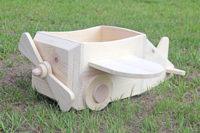 Unpainted Wooden Airplane Photography Prop