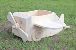 Unpainted Wooden Airplane Photography Prop