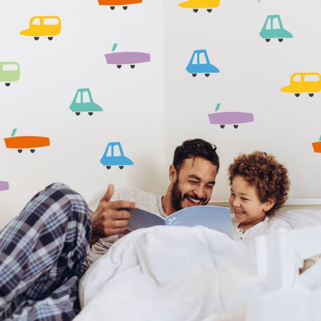 Cars Wall Stickers - Bright Decals, Kids Art, Nursery Stickers, Fun Colourful Room, Bedroom Decor - image 1