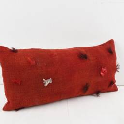 Kilim Lumbar Pillow Cover 12x24 Turkish Bohemian Cushion - thumbnail 2