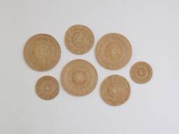 Woven Rattan Boho Wall Decor Set Round Plate Rustic Wicker Seagrass Winnowing Hanging Circle