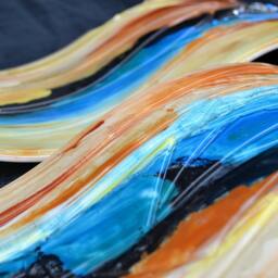 Paradox Pair Of Wall Hanging Art - Fused Glass Sculpture= Made To Order - thumbnail 3