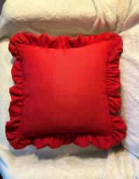 Decorative Velvet Frill Throw Pillow Cover - Festive Christmas Decor - thumbnail 1