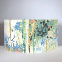 Silver Birch Tree Lampshade, Grey Yellow Impressionist Print, 20cm To 40cm Diameters - thumbnail 4