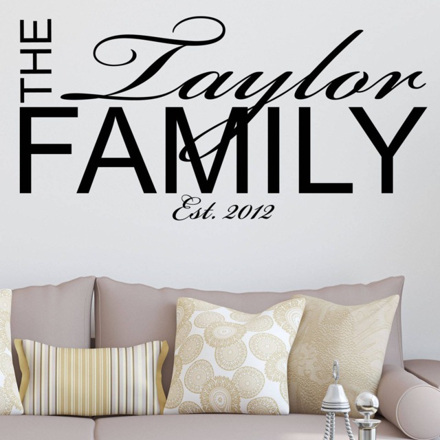 Personalised Wall Sticker Family Vinyl Decal Transfer Name Surname Livingroom Hallway Kitchen Dining Room - image 1