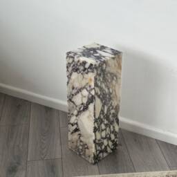 Handmade Calacatta Viola Marble Plinth Cube Side Table - thumbnail 2
