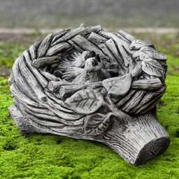 Concrete Birds in Nest Statue Handmade Stone Figure Garden Bird Sculpture Outdoor Decoration Cement Ornament Bird Lover Gift - thumbnail 1