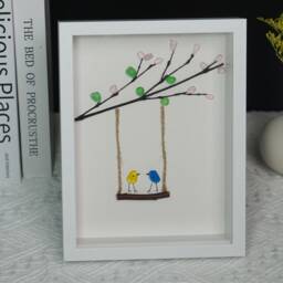 Sea Glass Bird Art Handmade Friendship Picture Frame - thumbnail 3