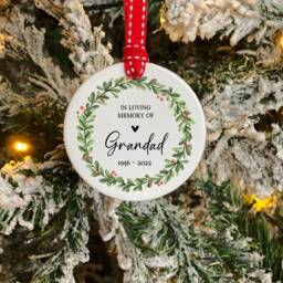 Memorial Tree Ornament - First Christmas Without You Gift Keepsake Dad Nan Grandparent Loss Bereavement Sympathy - thumbnail 1