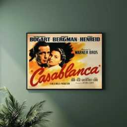 Casablanca Movie Poster Vintage Film Print, Home Decor - A3, A4, A5 - thumbnail 1