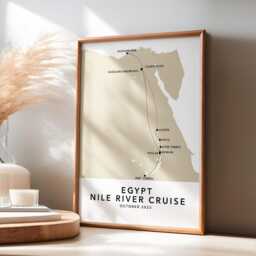 Egypt Nile Cruise Personalised Travel Map Print With Photo Collage Poster Engagement Honeymoon Gift - thumbnail 2