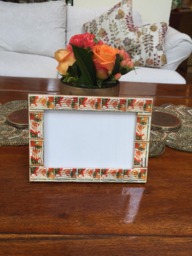Santa Claus/ Seasons Greetings/ Year 1983 Christmas Postage Stamp Frame - Holds 4x6 Photo