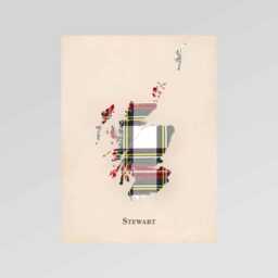 Clan Stewart Scottish Tartan Map - Of Scotland Family Wall Decor, Ready To Hang - thumbnail 2