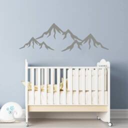 Mountain Wall Decal Boy Girl Decor White Mountains Nursery Woodland Rustic Bedroom Toddler Kitchen X349 - thumbnail 2