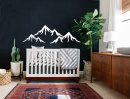 Mountain Wall Decal Boy Girl Decor White Mountains Nursery Woodland Rustic Bedroom Toddler Kitchen X349 - thumbnail 1