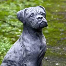 Outdoor Boxer Dog Figurine Concrete Sculpture Stone Memorial Statue Cement Pet Decoration Garden Ornament Dog Lover Gift Art - thumbnail 3