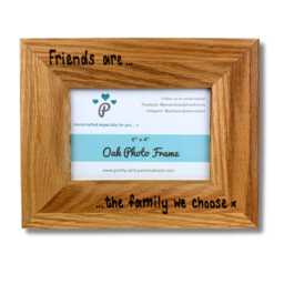 "Friend Photo Frame - Friends Are The Family We Choose Personalised Solid Oak Wood Picture Fits 6x4"", 7x5" - thumbnail 3