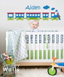 Train Wall Decal, Choo Personalized Vinyl Lettering Sign Decal For Kids Baby Room Nursery Decor Decal Sticker - thumbnail 3
