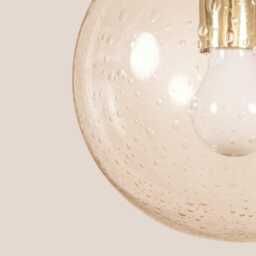 Ur??ka Vintage Pendant Light Mcm Hanging Handcrafted Glass Lamp Retro Ceiling Fixture Yugoslavia Gold Brass - thumbnail 2