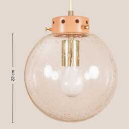Ur??ka Vintage Pendant Light Mcm Hanging Handcrafted Glass Lamp Retro Ceiling Fixture Yugoslavia Gold Brass - thumbnail 4