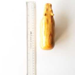 Hand Carved Oak Wood Hippopotamus Figurine Minimalist Behemoth Sculpture - thumbnail 4