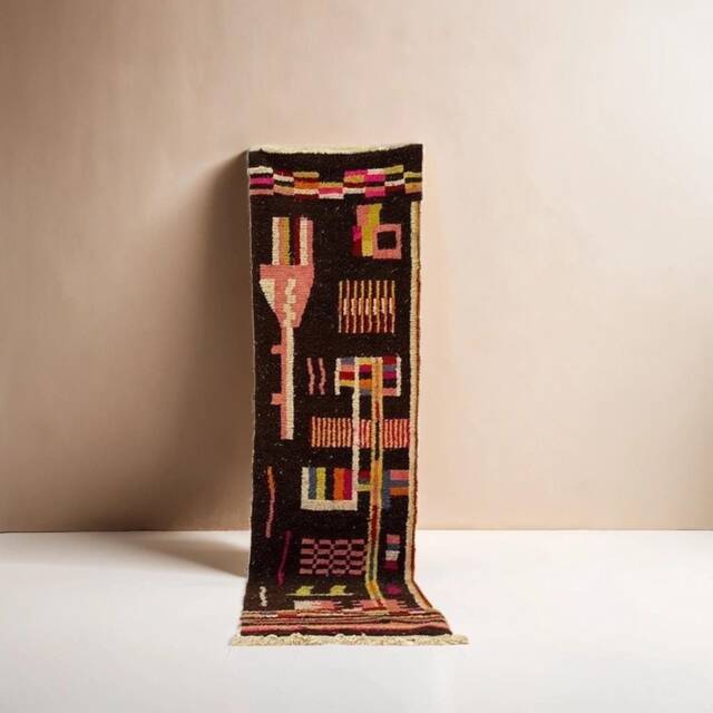 Custom Beni Ourain Runner Rug Colorful Moroccan Wool Hallway Rug - image 1