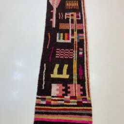 Custom Beni Ourain Runner Rug Colorful Moroccan Wool Hallway Rug - thumbnail 2