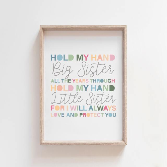 Girls Bedroom Decor, Nursery Prints, Sister Wall Art, Playroom Playroom, Art - image 1