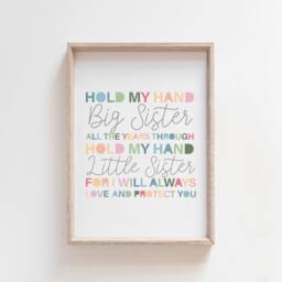 Girls Bedroom Decor, Nursery Prints, Sister Wall Art, Playroom Playroom, Art - thumbnail 1